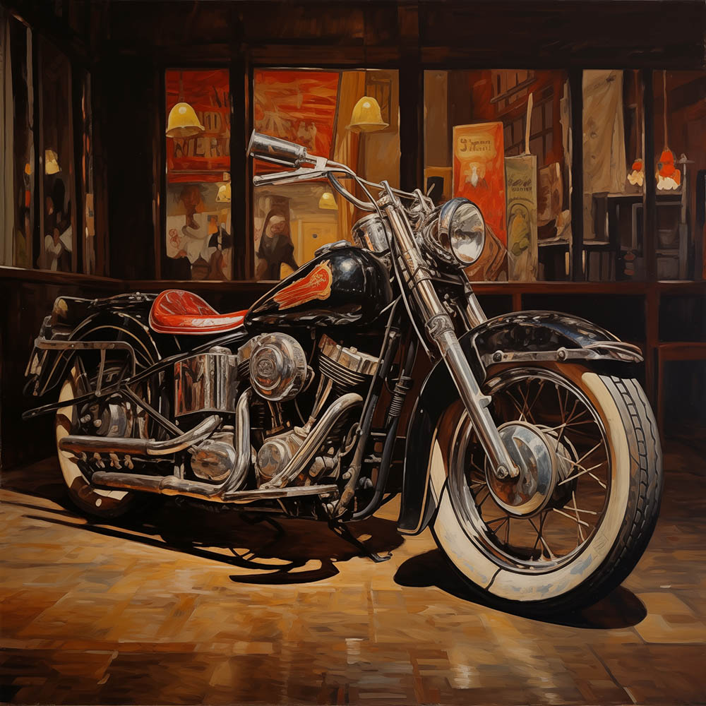 Motorfietsen schilderijen